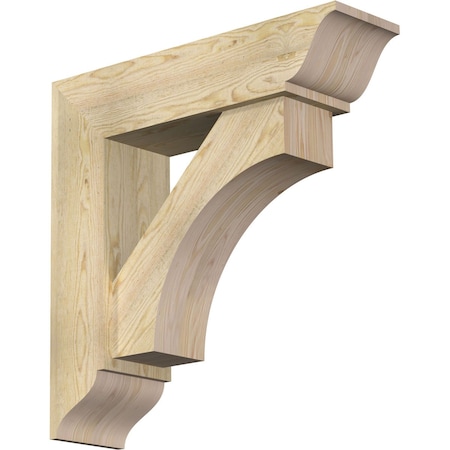 Ekena Millwork Westlake Traditional Rough Sawn Bracket w/ Offset Brace, Douglas Fir, 8"W x 30"D x 30"H BKT0806X30X30WTL01RDF
